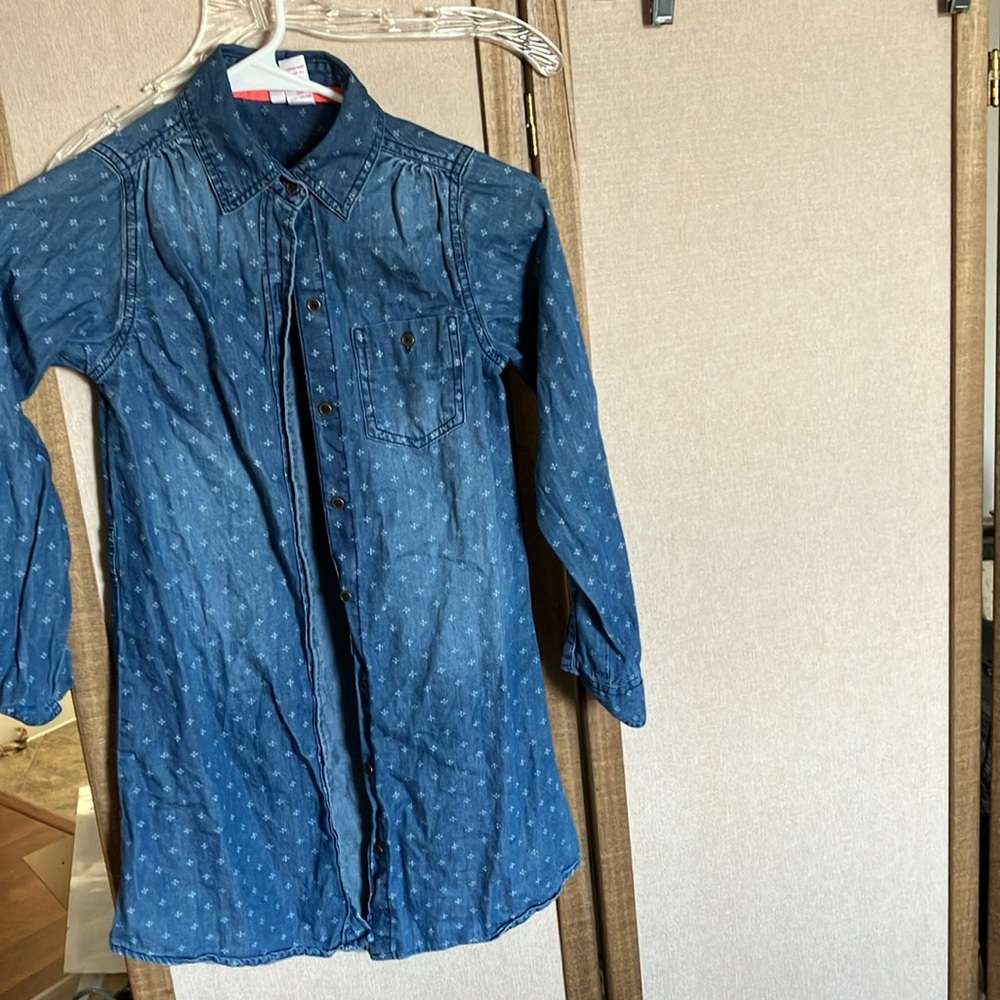 FINAL MARKDOWN Japna kids Girls Blue Denim Long Sleeve Shirt Dress 8